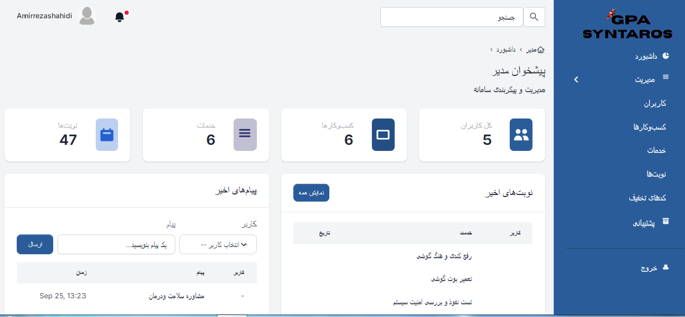 تصویر داشبورد سینتاروس